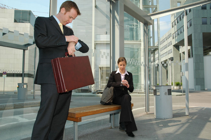 We ran __________ the bus stop to the office.